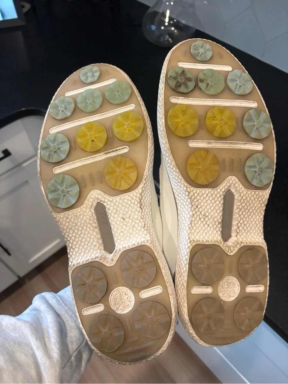 G/FORE Men's White Sneakers with Taupe Accents